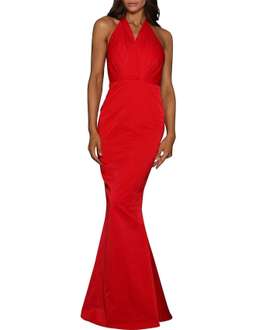 ELLE ZEITOUNE Sultry Halter Complimented by a Low Back Red Size 14 for rent on The Volte - image 1