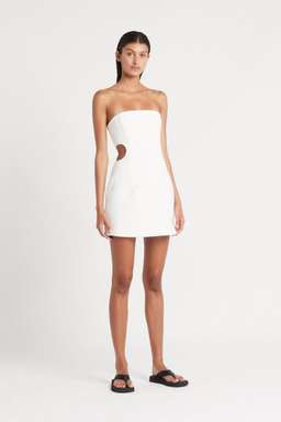 SIR THE LABEL JACQUE MINI DRESS WHITE