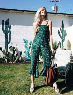 Faithfull the Brand Lea Jumpsuit Green Bettina Floral Print Size XS for rent on The Volte - image 4