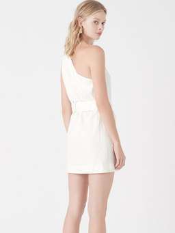 Aje Salt Lake Asymmetric Belted Dress White Size 8 for rent on The Volte - image 3