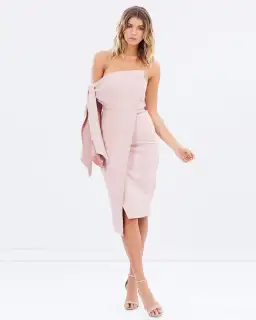 Misha Romi Structured Midi Dress Pink Size S