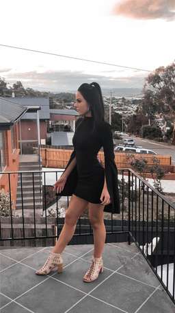 MOSSMAN - Sense Of Mystery Dress Black for rent on The Volte - image 5