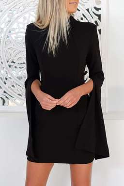 MOSSMAN - Sense Of Mystery Dress Black for rent on The Volte - image 3