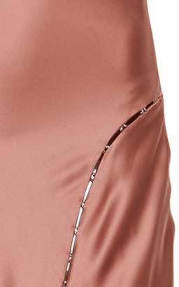 Long Flared Cowl-neck Charmeuse Slip Dress