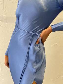 Bec & Bridge Delphine L/S Midi Dress Blue Size 10