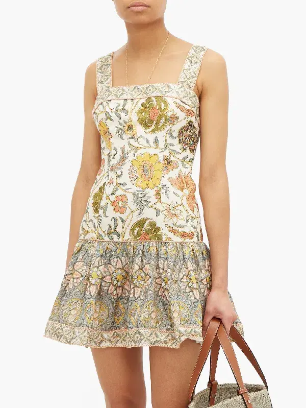 Zimmermann Edie Tie Mini Dress Floral Print Size 8 - Image 2