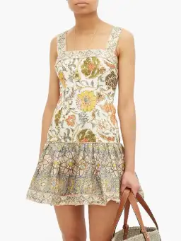 Zimmermann Edie Tie Mini Dress Floral Print Size 8 for rent on The Volte - image 2