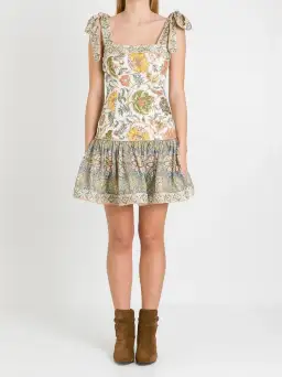 Zimmermann Edie Tie Mini Dress Floral Print Size 8 for rent on The Volte - image 1