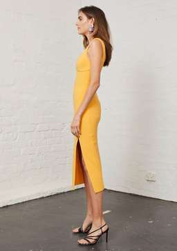 Bec & Bridge Elle Midi Dress Yellow Size 12 for rent on The Volte - image 2