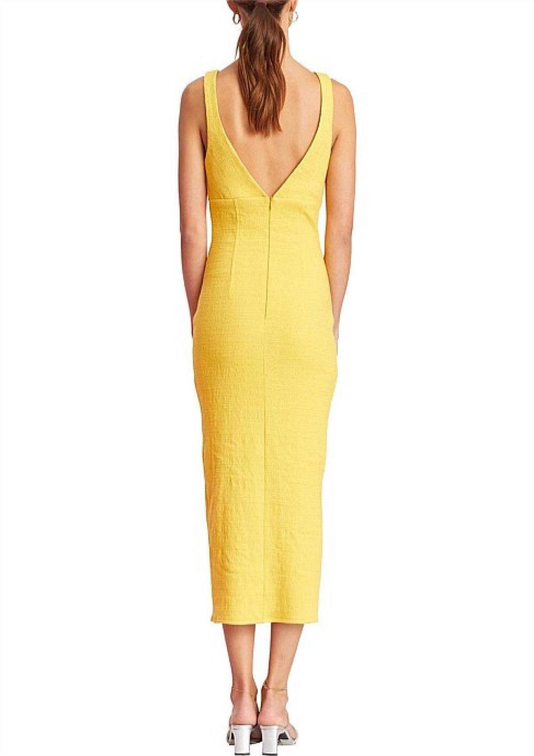 Bec & Bridge Cle'Mence Midi Dress Yellow Size 10 for rent on The Volte - main image