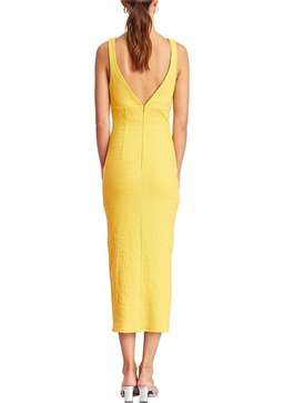Bec & Bridge Cle'Mence Midi Dress Yellow Size 10 for rent on The Volte - image 2