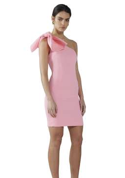 By Johnny Carnation Tie Shoulder Mini Dress Pink Size 6 for rent on The Volte - image 1