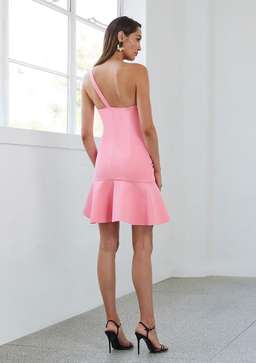 By Johnny Asymmetric Tulip Mini Dress Pink Size 8 for rent on The Volte - image 2