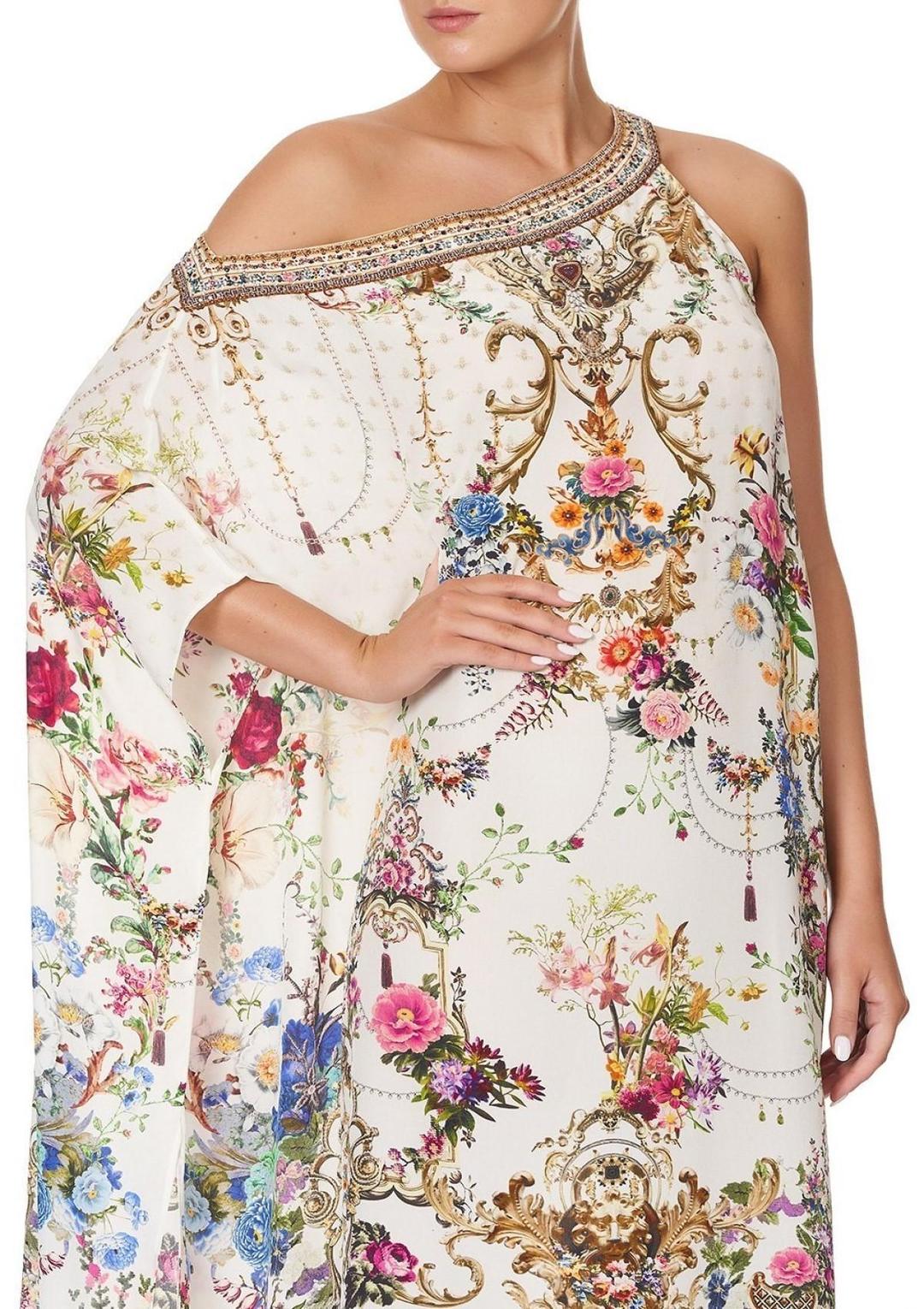 Camilla By The Meadow One Shoulder Kaftan with Neckband Dress Print Size 14 for rent on The Volte - main image