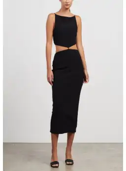 Bec & Bridge Scout Cut Out Midi Dress Black Size AU 8 for rent on The Volte - image 1