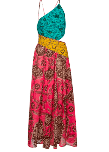 Zimmermann Lulu Asymmetric Dress Print Size 8 for rent on The Volte - main image