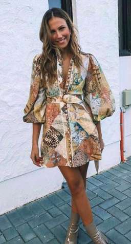 Zimmermann Brightside Belted Linen Mini Dress Print Size 8 for rent on The Volte - image 5