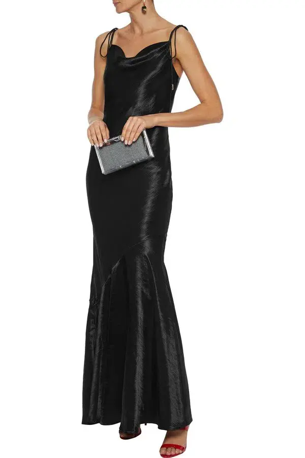 REBECCA VALLANCE Black Gown Size 10 for rent on The Volte - main image