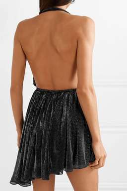 SAINT LAURENT METALLIC HALTER MINI