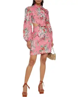 Zimmermann The Bellitude Bow Front Dress in Watermelon Size 6 for rent on The Volte - image 1