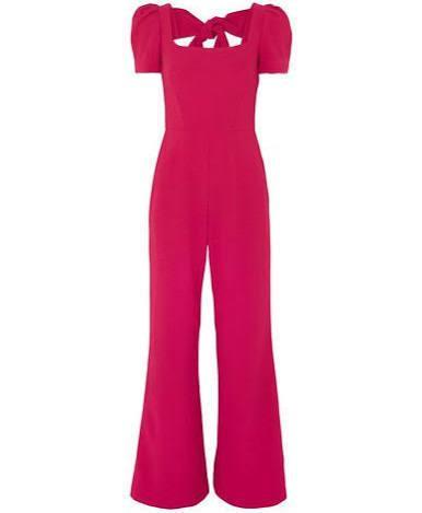 Rebecca Vallance Pink poppy bow detailed Jumpsuit for rent on The Volte - main image