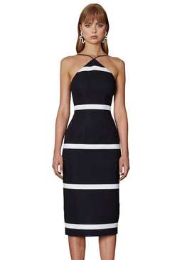 By Johnny shoestring Angle shift dress black & white Sz 12