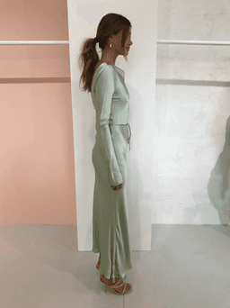 Bec & Bridge - Crest Long Sleeve Midi Dress (Peppermint) for rent on The Volte - image 2