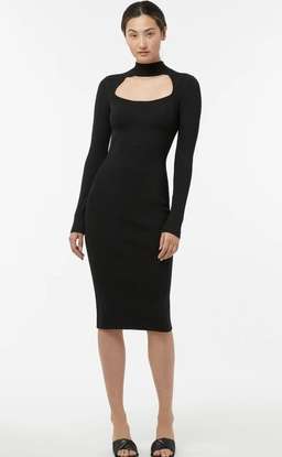 Manning Cartel Virtual Dimensions Knit Midi Dress in Black size S