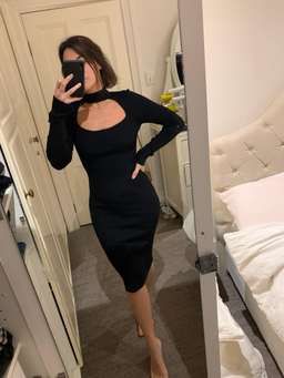 Manning Cartel Virtual Dimensions Knit Midi Dress in Black size S