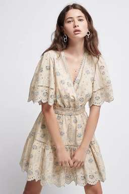 Aje Silvatica Broderie Anglaise Mini Dress Sand Size 8 for rent on The Volte - image 1