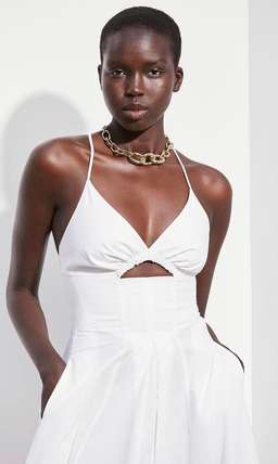 Scanlan Theodore White Cotton Strappy dress size 8 for rent on The Volte - image 2