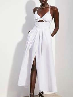 Scanlan Theodore White Cotton Strappy dress size 8 for rent on The Volte - image 1
