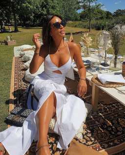 Scanlan Theodore White Cotton Strappy dress size 8 for rent on The Volte - image 3