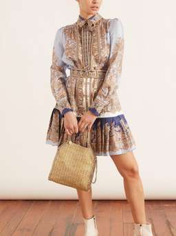 Zimmermann Luminous Paisley Mini Dress Print Size 0/Au 8 for rent on The Volte - image 1