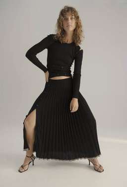 Christopher Esber Deconstruct Long Sleeve Knit Dress Black Size M for rent on The Volte - image 2