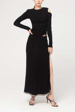 Christopher Esber Deconstruct Long Sleeve Knit Dress Black Size M for rent on The Volte - image 1