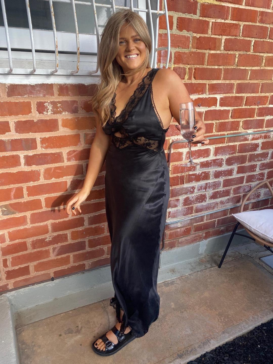 Sir The Label Aries Cut Out Dress Midi Black Size 3 | AU 12 for rent on The Volte - main image