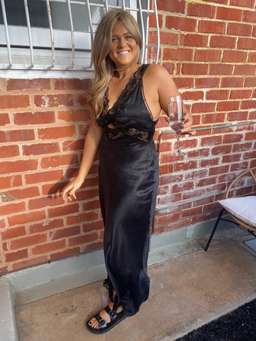 Sir The Label Aries Cut Out Dress Midi Black Size 3 | AU 12 for rent on The Volte - image 3