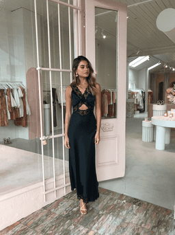 Sir The Label Aries Cut Out Dress Midi Black Size 3 | AU 12 for rent on The Volte - image 1