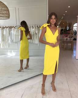Rebecca Vallance - Mondrain Bow Dress Yellow Size 6 for rent on The Volte - image 1