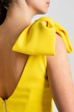 Rebecca Vallance - Mondrain Bow Dress Yellow Size 6 for rent on The Volte - image 4