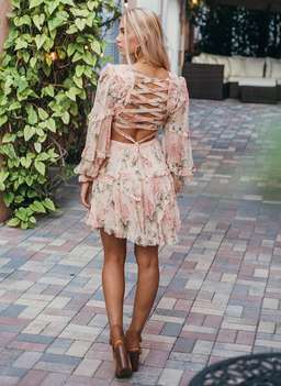 Zimmermann Prima Floating Cut Out Mini Dress Peach Floral Size 8 for rent on The Volte - image 4