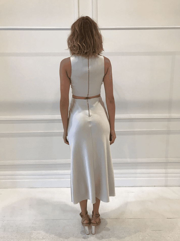 Bec & Bridge Gabrielle Midi Champagne Dress Cream Size 8 for rent on The Volte - main image