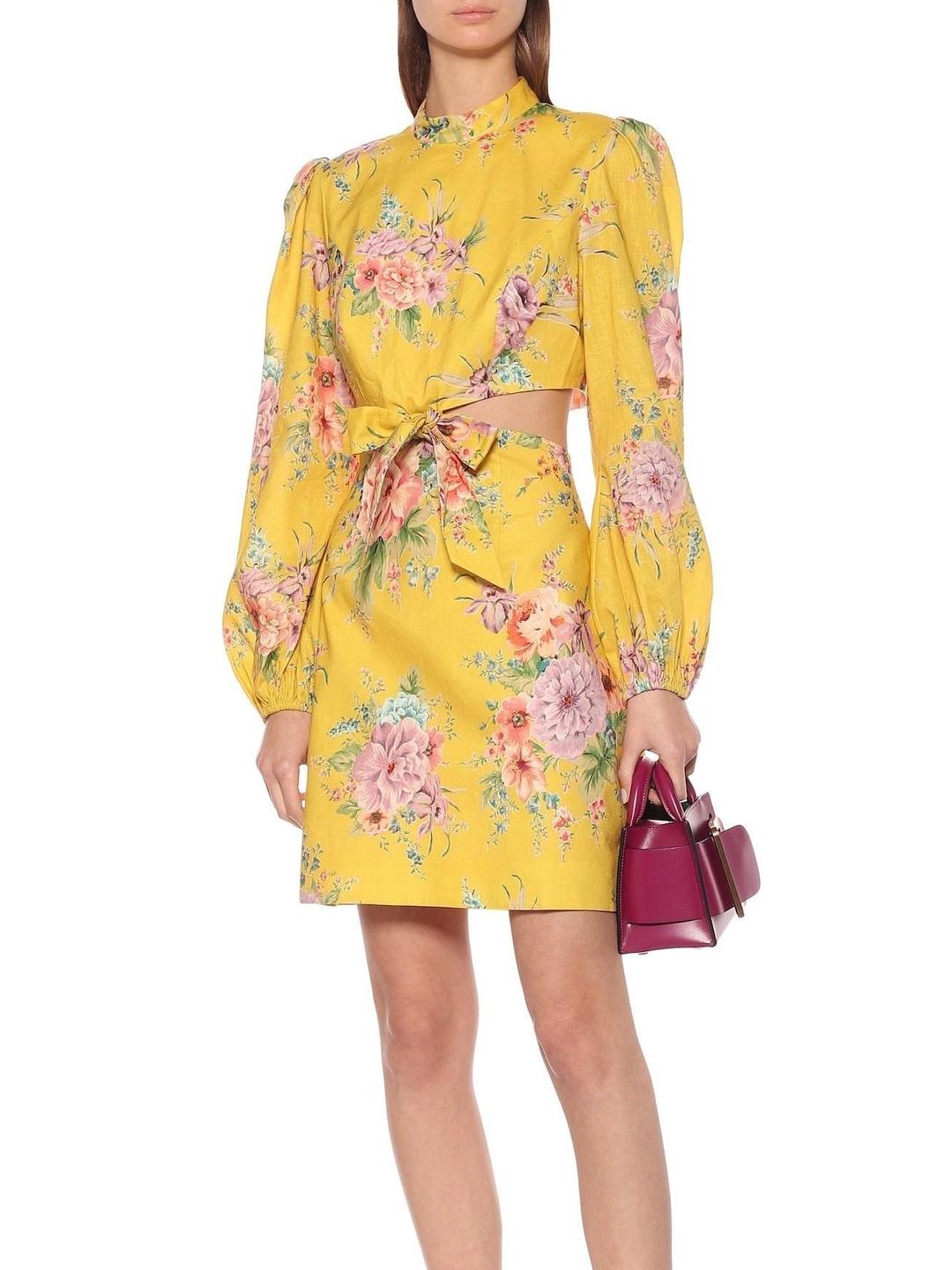 Zimmermann Zinnia Bow Cut Out Short Dress Size 6 for rent on The Volte - main image