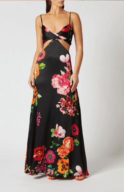 Scanlan Theodore Silk Floral Print Dress Black Size 8 for rent on The Volte - image 1