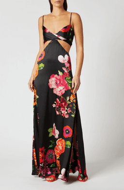 Scanlan Theodore Silk Floral Print Dress Black Size 8 for rent on The Volte - image 2