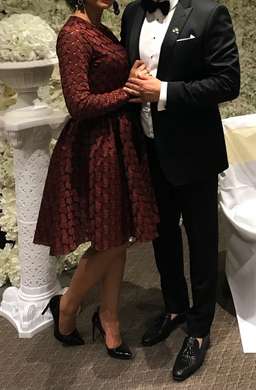 Maje Royani Bonded Lace Dress Red Size 8 for rent on The Volte - image 3