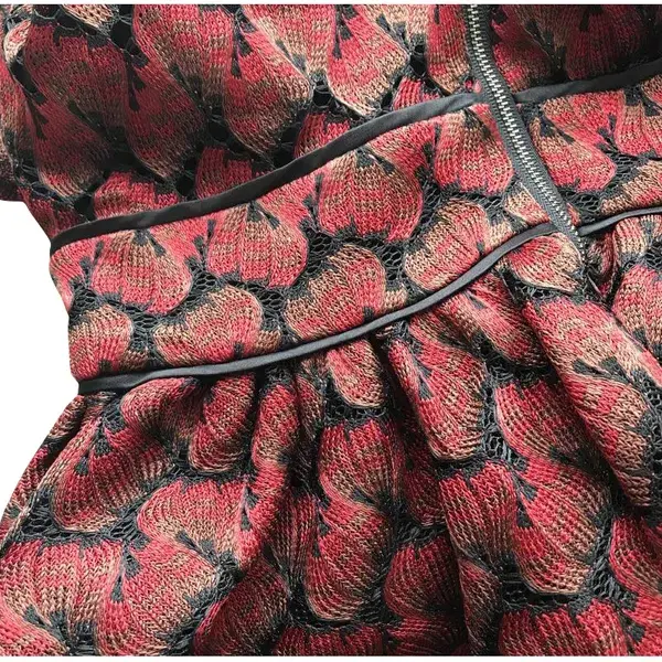 Maje Royani Bonded Lace Dress Red Size 8 - Image 4