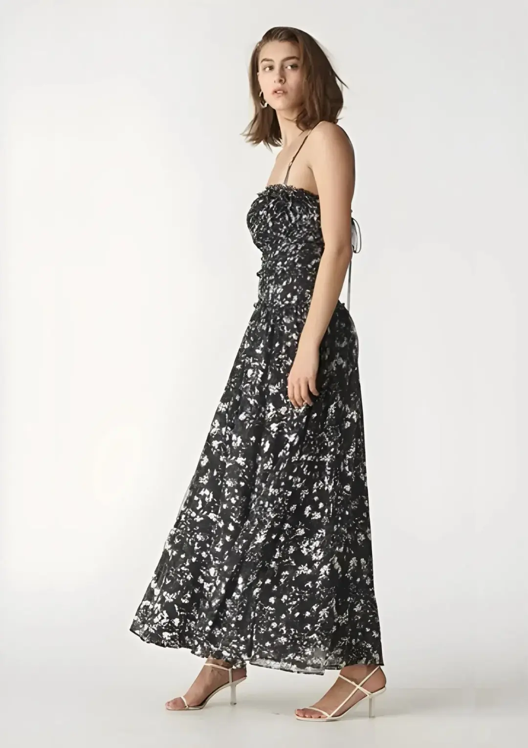 Rachel Gilbert Arietta Patterned Silk Chiffon Maxi Dress Print Size 8 for rent on The Volte - main image