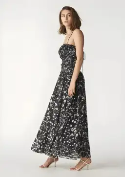 Rachel Gilbert Arietta Patterned Silk Chiffon Maxi Dress Print Size 8 for rent on The Volte - image 1